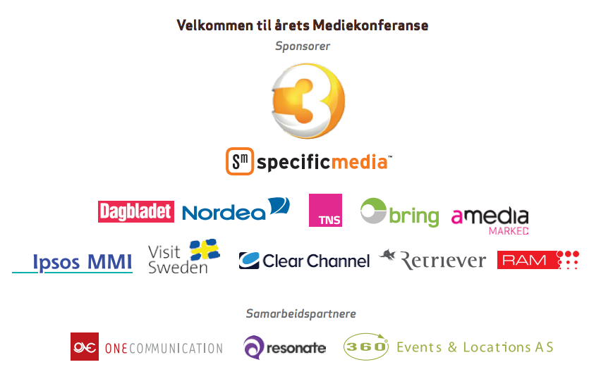 11 sponsorer og samarbeidspartnere mediekonferansen