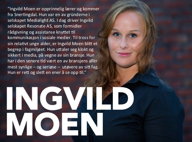 Presentasjon årets sosiale medie personlighet Ingvild Moen