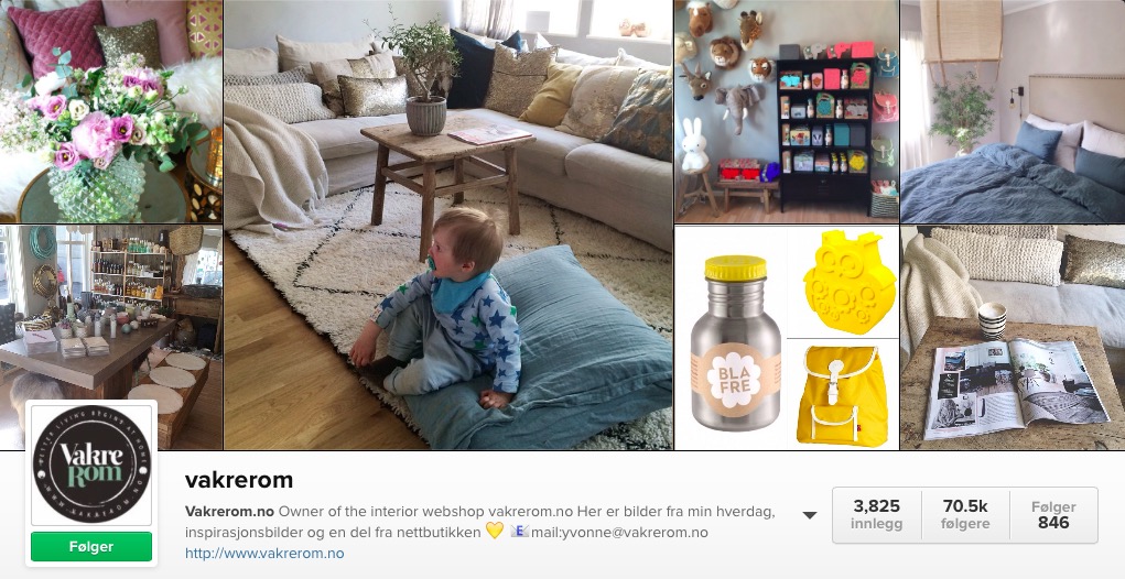 Instagram-eksempel til etterfølgelse: Vakrerom