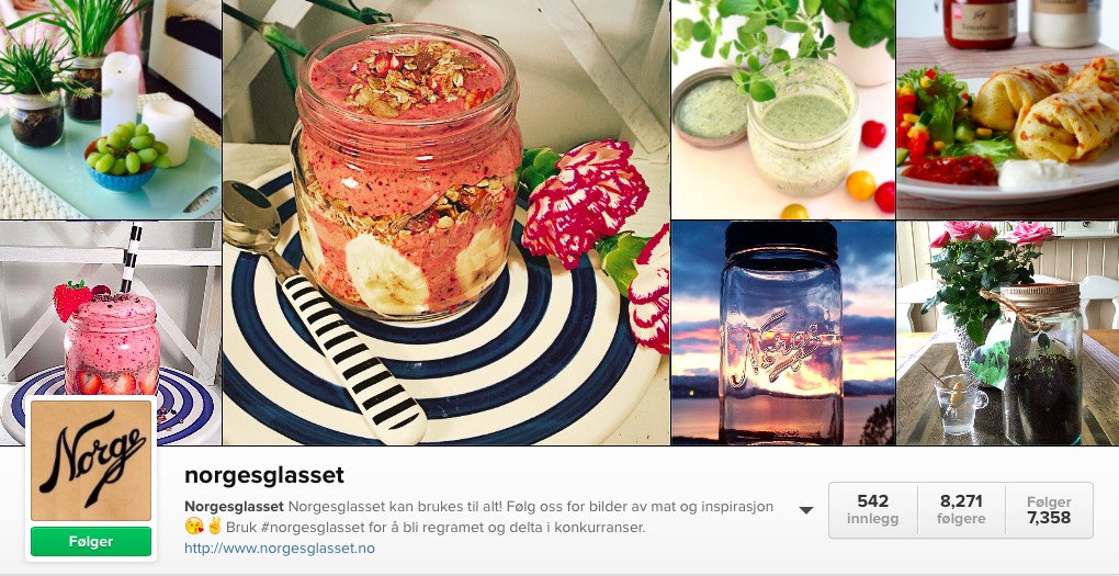 Instagram-eksempel til etterfølgelse: Norgesglasset